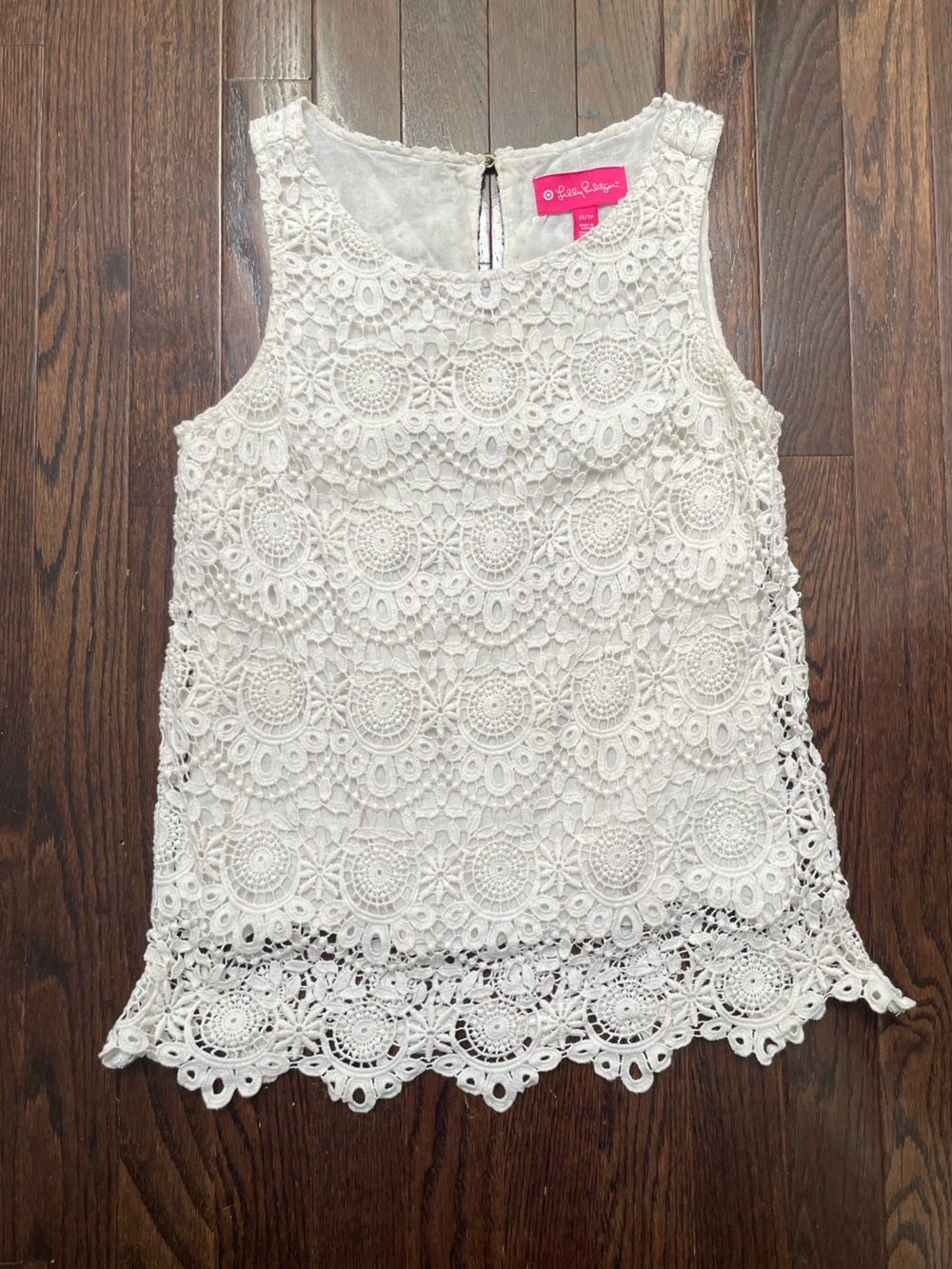 Lilly Pulitzer Ivory Crochet Shell Top
